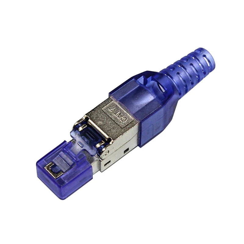 network wire tester CCTV Ethernet Cable Tool-less Crystal Head Plug CAT7 RJ45 Connector Tool-less Connector No Crimp Connectors QXNF network cable detector Networking Tools