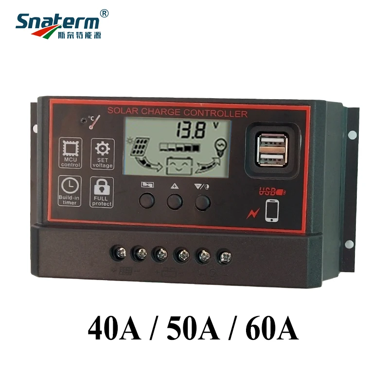 Горячая 60A 50A 40A PWM регулятором солнечного заряда контроллер 12V 24V Авто Панели