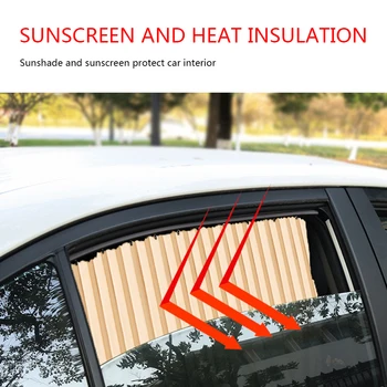 

Car Side Window Sun Shade Automobile Interior Decoration Parts Drape Magnetic Rail Anti UV Window Curtain Sunshade