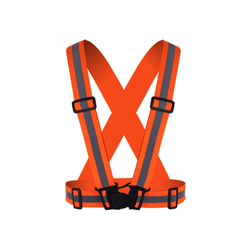 Унисекс регулируемые защитные жилеты высокая видимость светоотражающий жилет эластичная полоса безопасности дорожного движения Ночной бег Велоспорт жилет куртка - Цвет: Orange