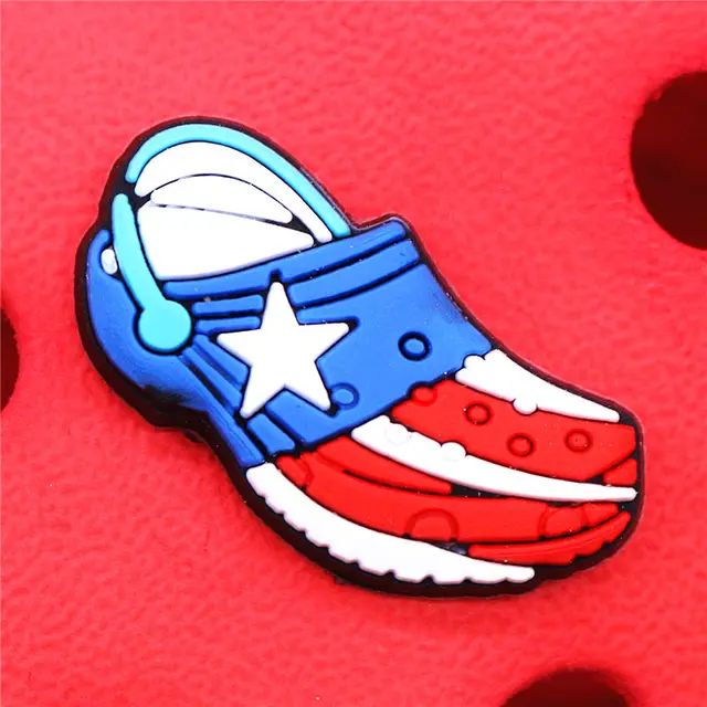 1pcs Blue Hoodie Shoe Charms Heart Shaped Glasses Sandals Bra Bow Shoes Accessories Decoration Fit Croc Jibz Party Kids Gift U228-8