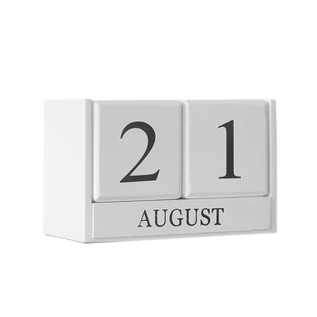 

Wooden Table Calendar Countertop Decoration White Calendar Home Office School Store Decoration