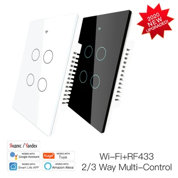 

120 Model US 4 Gang Smart Switch Smart Life/Tuya App Multi-Control Association Voice Control With Alexa Google Home Smart Module