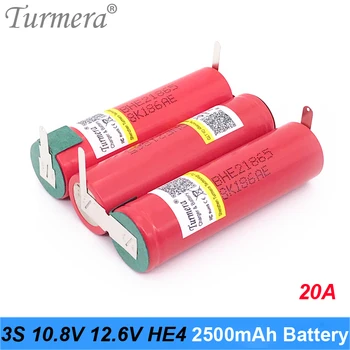 

3S 12.6V 10.8V Lithium Battery Pack 18650 HE2 2500mah 20A 35A Discharge Current for Screwdriver Battery and Shurik (customize)