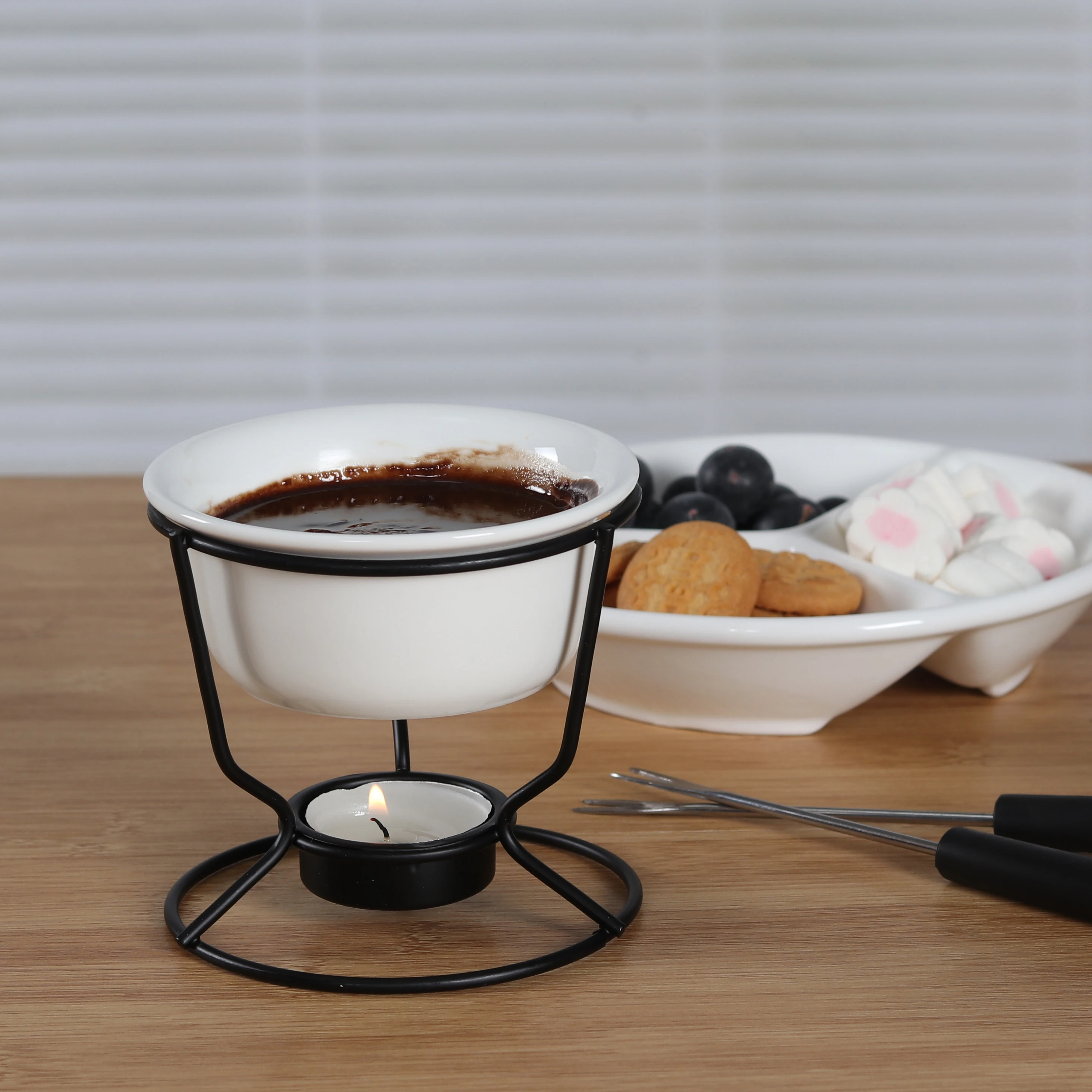 DIY Chocolate Fondue Set Haggen Dazs Ice cream Bowl Chocolate Warmer