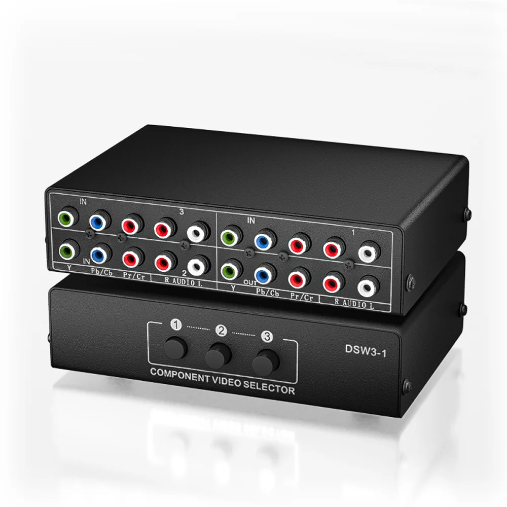 3-полосный компонент RGB AV Переключатель Видео Аудио селектор 3 в 1 выход Ypbpr