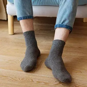 

3 Pairs Rabbit Wool Mid-calf Stockings Comfort Soft Personality Korean Men Solid Popular Autumn Winter Thick Socks
