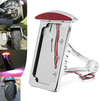 

12V Motorcycle License Plate LED Tail Light Vertical Side Mount Bracket For