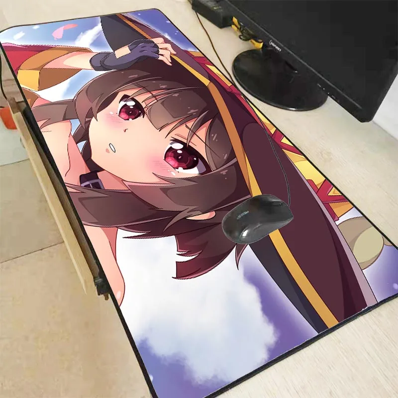 Аниме Konosuba Megumin очень большой коврик для мыши игровой Противоскользящий из