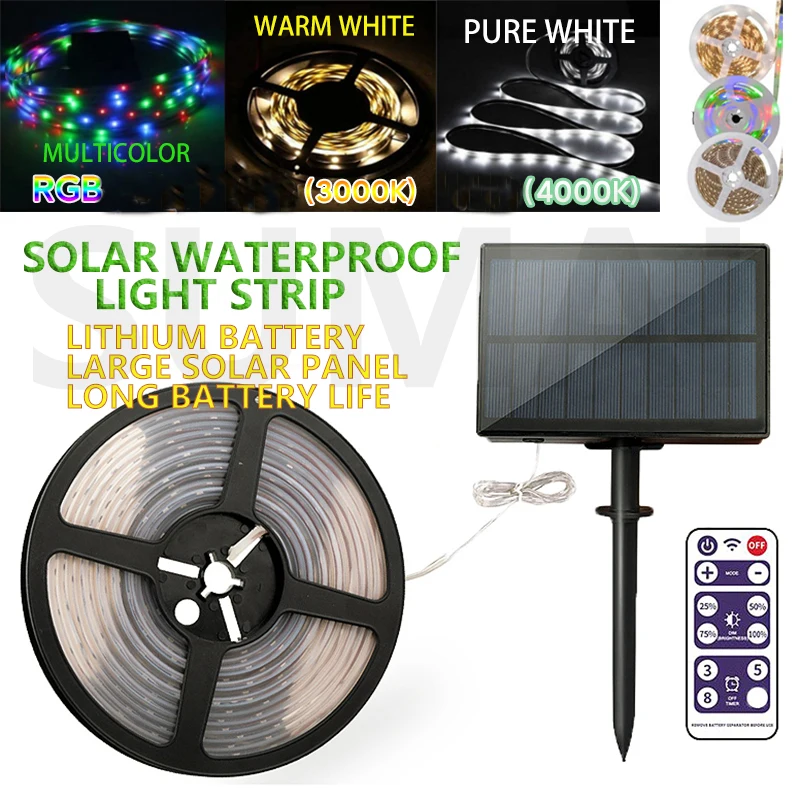 Christmas Waterproof Outdoor Solar Led Lights Strips Outdoor Courtyard