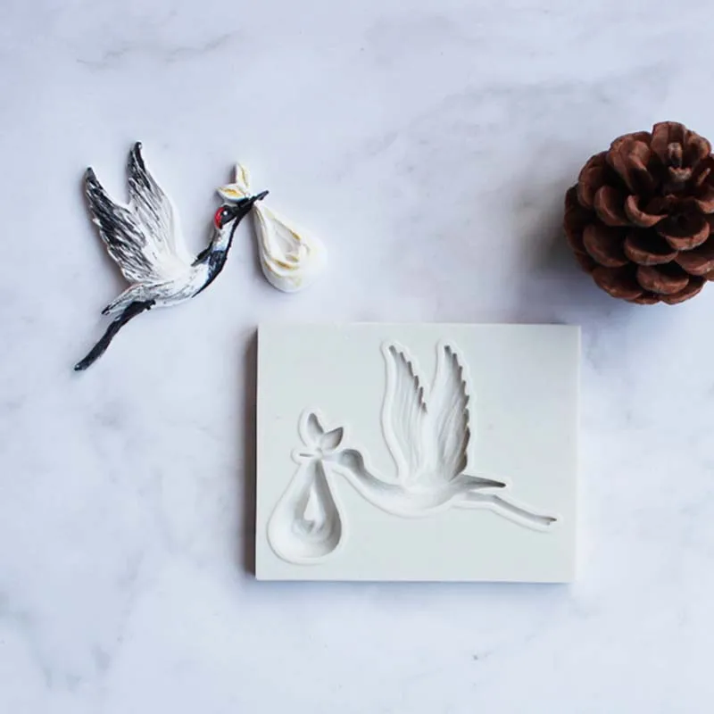 

Red-Crowned Crane Shape Silicone Mold Fondant Sugar Cake Decorating Chocolate Cupcake Baking Tools Clay Gumpaste Mould