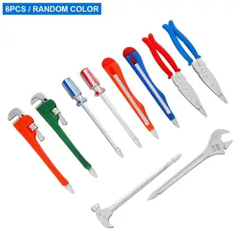 

6PCS Ballpoint Pens Hardware Tools Pens 0.5mm Refill Colorful Ballpoint Pen Office Supplies LHB99