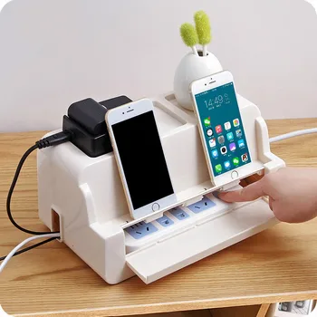 

Desktop power cord storage box Large computer data cable finishing box socket fixed Wire Organizer Display Container mx11091644