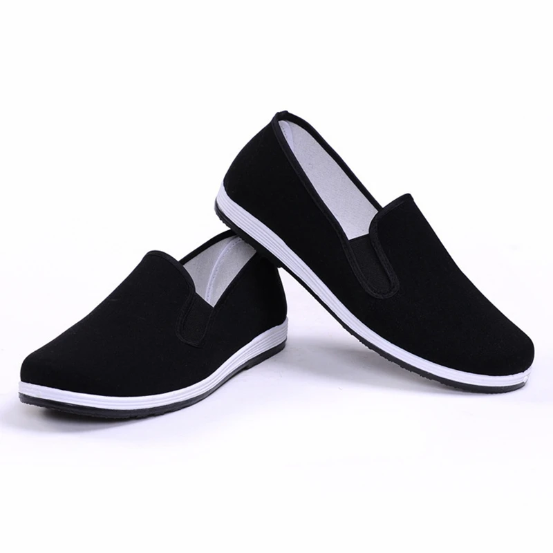 Old Beijing Cloth Shoes for Men Traditional Chinese Style Kung Fu Bruce Lee Tai Chi Retro Rubber Sole Shoes 3845