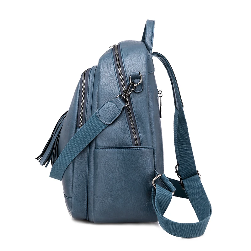 Брендовый модный многофункциональный рюкзак в стиле ретро, женский кожаный рюкзак с бахромой, Дамский маленький дорожный рюкзак, сумка, женский рюкзак