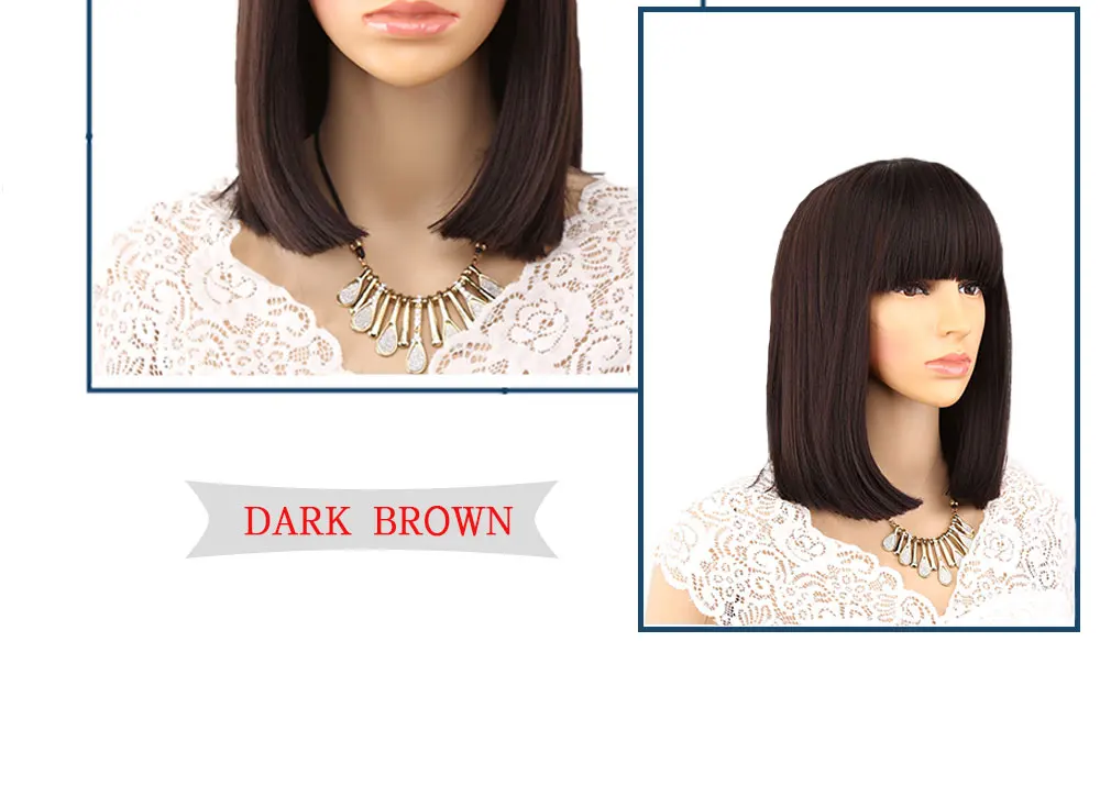 Straight Synthetic Wigs With Bangs For Women