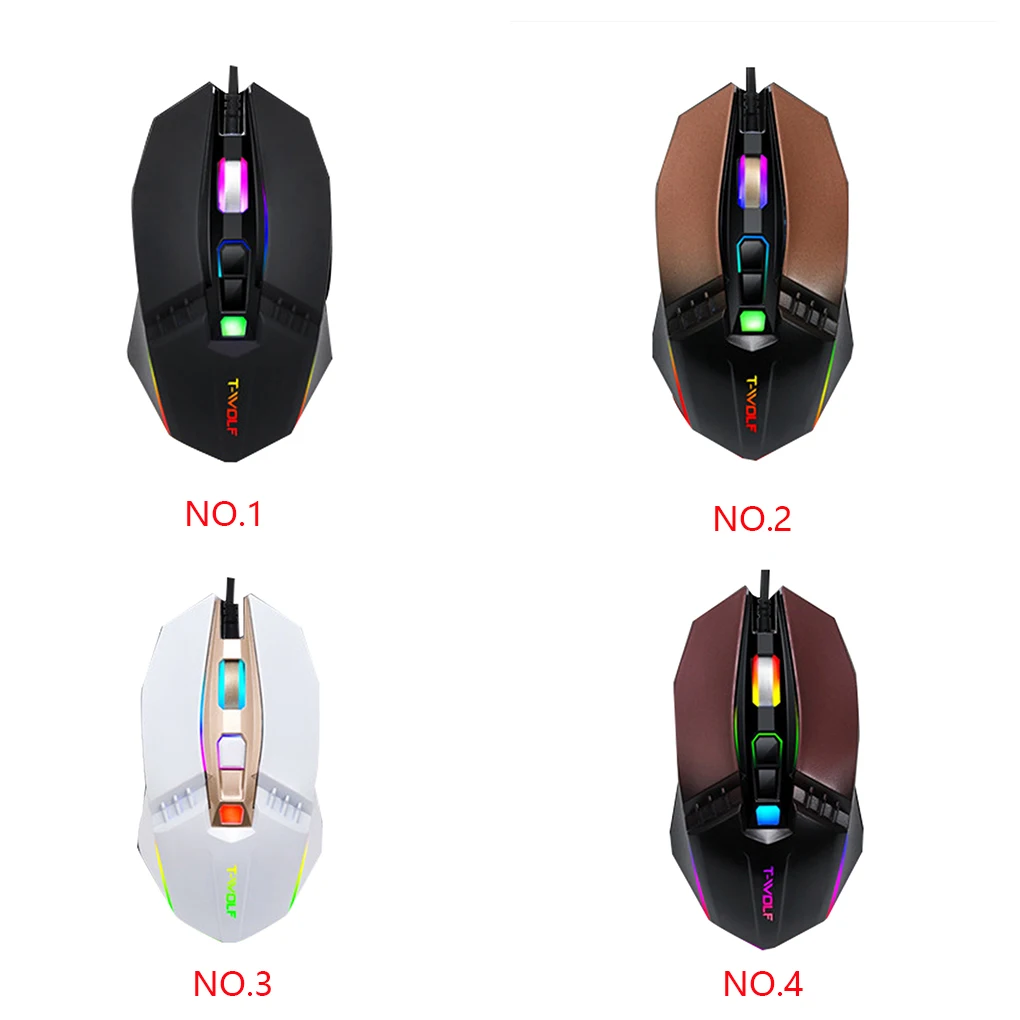 V8 компьютерная проводная мышь геймер 2400 dpi Регулируемая оптическая RGB подсветка офисные USB Мыши для ноутбуков
