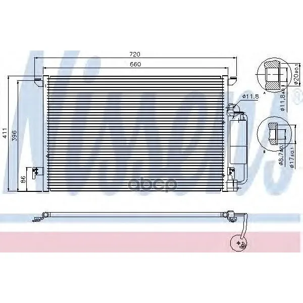 Конденсер Saab 9-3 1.8-2.8/1.9td/2.2td 02- Nissens 94675 Nissens арт. 94675