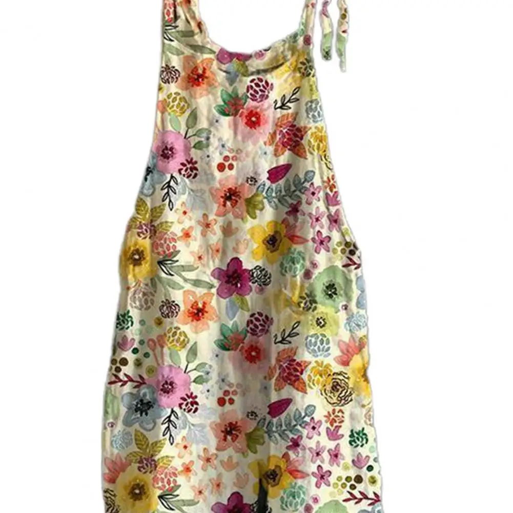 Women Strap Loose Jumpsuit Summer Casual Wide Leg Pants Flower Print  Dungaree Overalls Sleeveless Oversized Cotton Jumpsuits - AliExpress  200000345