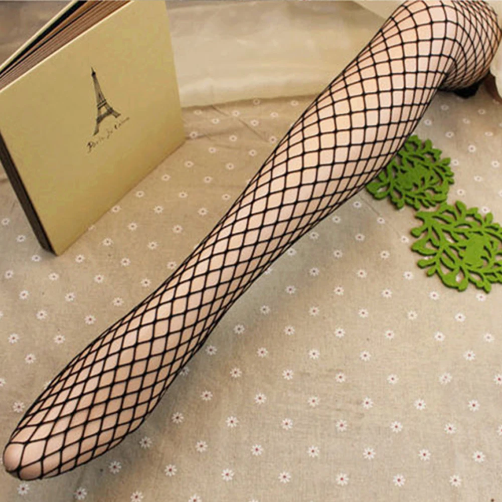 

Women Girls Fashion Sexy Ruffle Fishnet Pantyhose Socks Lady Mesh Lace Fish Net Long Socks New 2019
