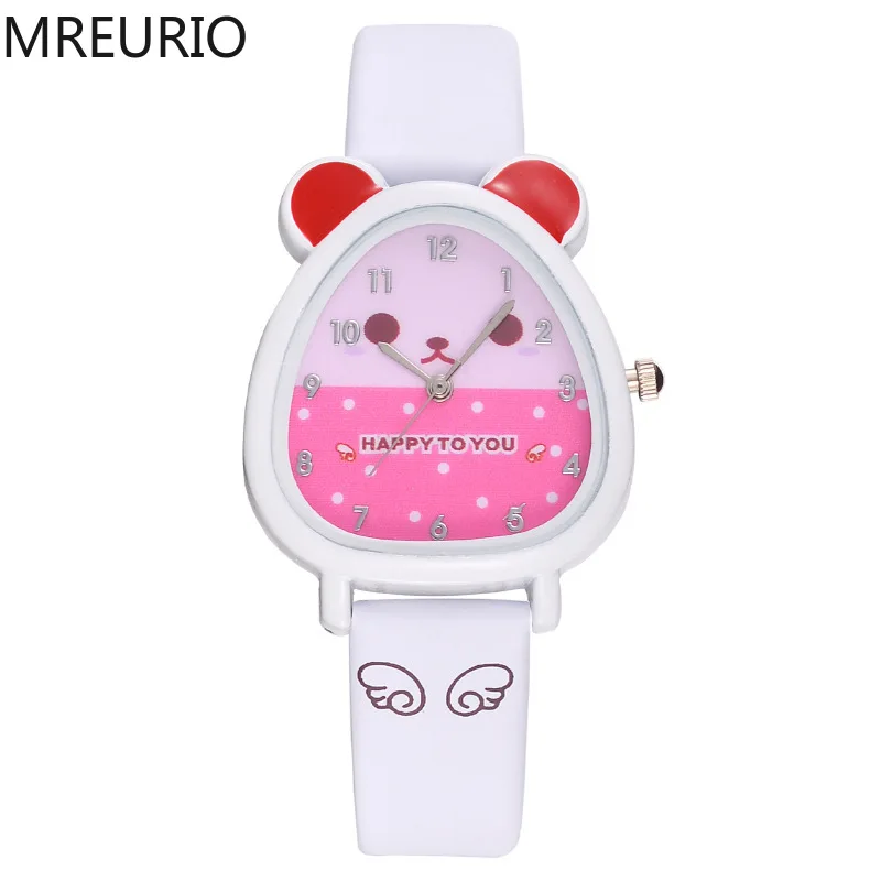 

MREURIO Child Watch New Fashionable Cartoon Animal Shaped Expression Watch for Children Colorful Watchband Lovely Quartz Watch