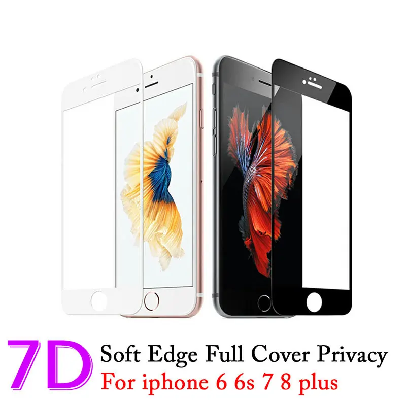 Curved Edge Full Cover Screen Protector For iPhone 7 6S 8 Tempered Glass On The For iPhone 6 s 7 8 Plus X Protective Glass Film afbeelding