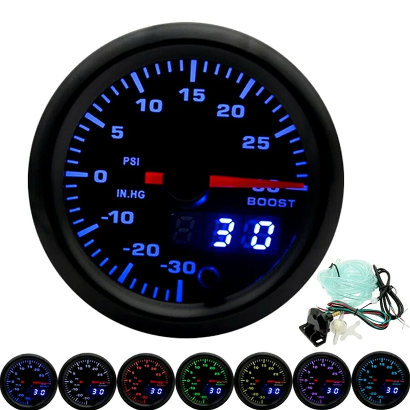 2 &quot52 мм 7 цветов светодиодный автомобильный турбо Boost Gauge PSI метр аналоговый