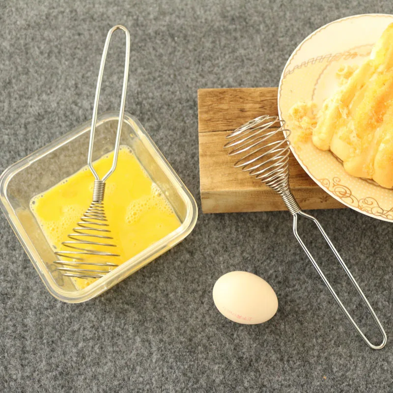Stainless steel spring egg stiring Hand Push Rotate Whisk Mixer Egg Beater for Kitchen Baking batidor Cooking Tools gadget
