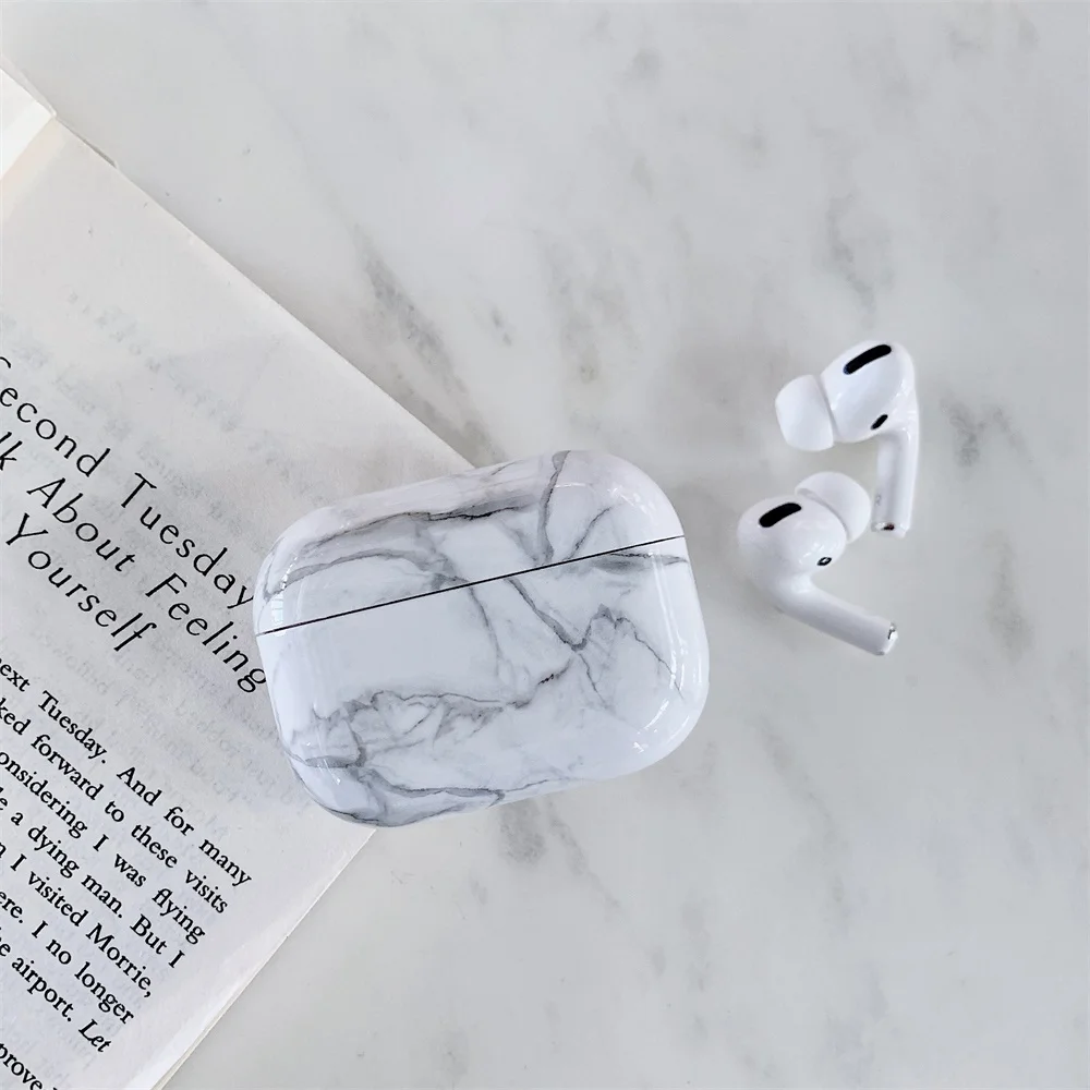 Роскошный градиентный мраморный чехол для наушников для Apple Airpods Pro чехол Smooth Airpod 3 чехол для зарядки защитный чехол для наушников - Цвет: white marble