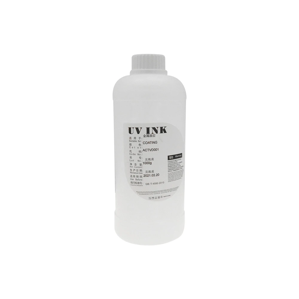 

1 Liter UV coating Fluid use for UV flatbed Printer for Metal, glass, ceramic tile