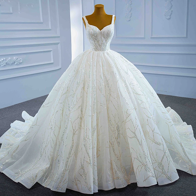 J67246 JANCEMBER White Elegant Atmospheric Applique Print Pattern Design Wedding Bridal Dress Sweetheart Collar Trailing Skirt 5