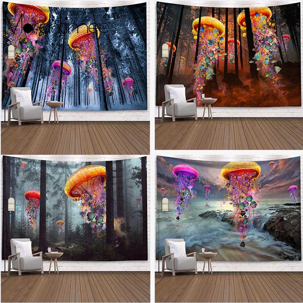 Psychedelic Медузы фон ткань украшения стены колдовство гобелен гостиная кровать