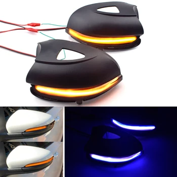 

For Volkswagen VW GOLF 6 VI MK6 GTI R line R20 Touran LED Dynamic Blue Turn Signal Blinker Side Rear-View Mirror Indicator Light