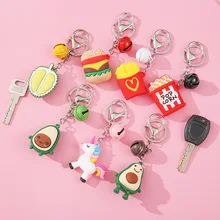 Новинка, Радужный держатель для ключей в виде единорога для мужчин и женщин, сумка Orna для мужчин t, милая кукла авокадо, колокольчик, подвеска, брелок, чехол для ключей, украшение сумки