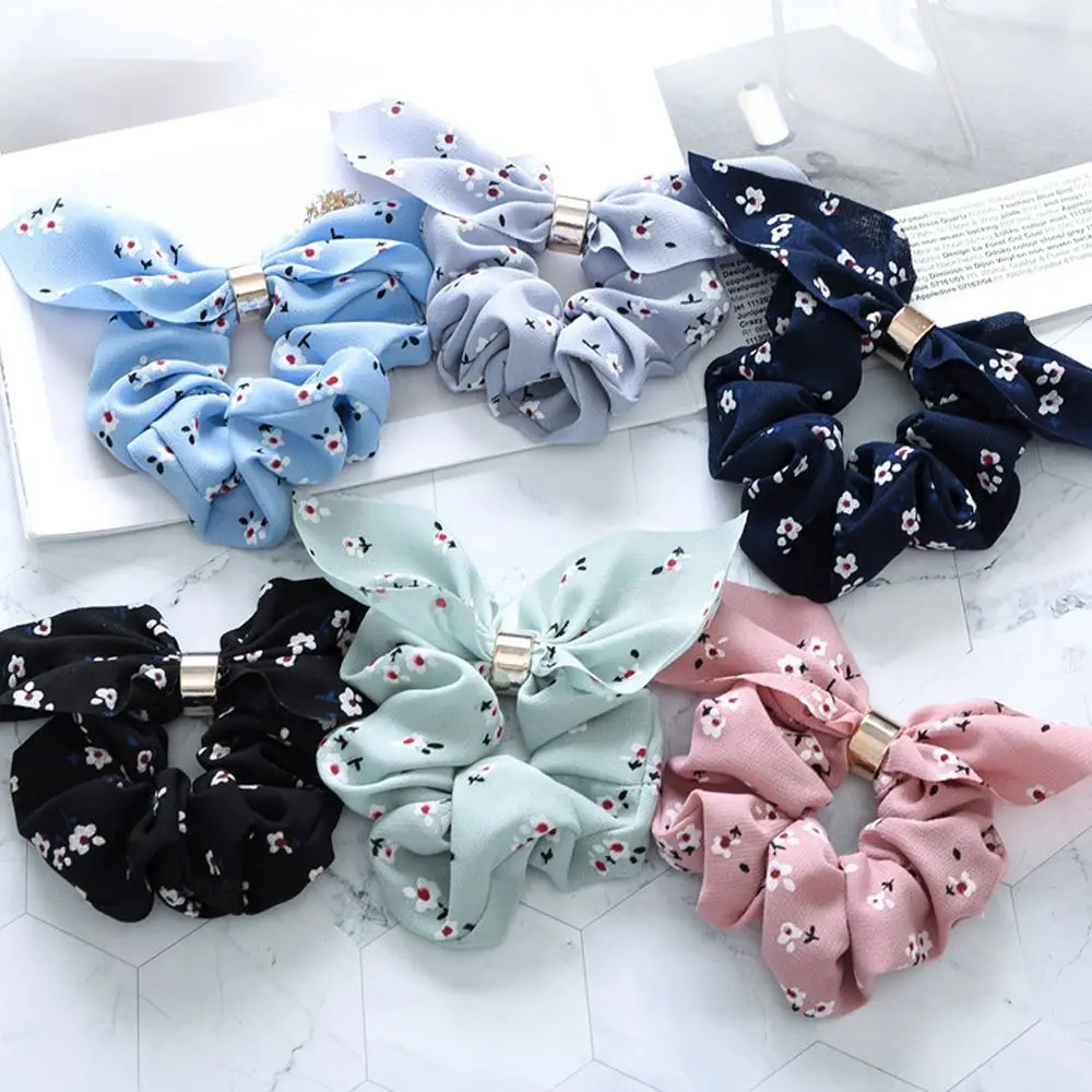 

Beautiful Trendy Cloth Satin Ribbon Bow Tie Scrunchie Hair Rope Women Girls Hair Accessories Ponytail Holder Gum