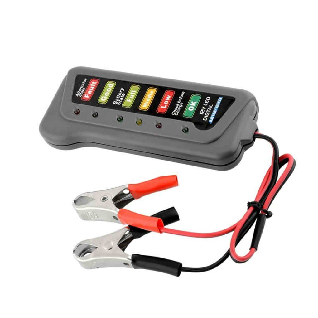 Car Truck 12 Volt Battery Tester LED Indicator Light Display Motorbike Motorcycle Battery Checker