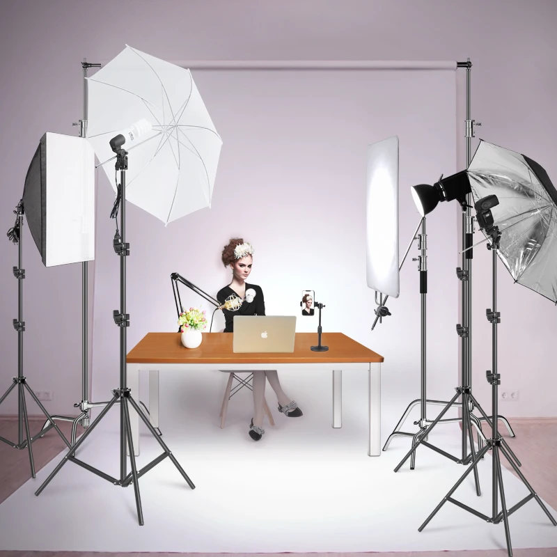  2m/6.5ft Professional Studio Adjustable Soft Box Flash Continuous Light Stand Tripod