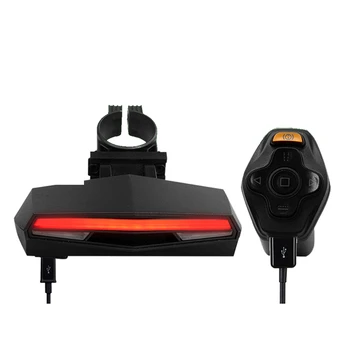 

Wireless Remote USB LED Bike Tail Light Remote Control Turn Signals Bicycle Cycling Projector Safety Warning Lamp