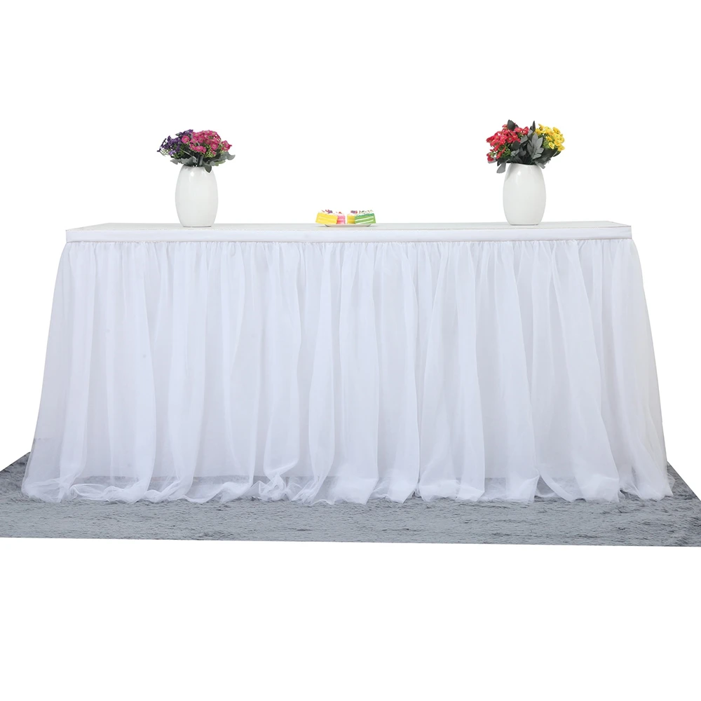 

Romantic Tulle Tutu Table Layer Mesh Fluffy Cloth for Girl Princess Party Baby Shower Party Wedding Birthday Home Decoration
