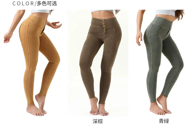 Спортивные Леггинсы для фитнеса женские джинсы с высокой талией эластичные брюки для йоги леггинсы для тренировок и бега тонкие осень-зима