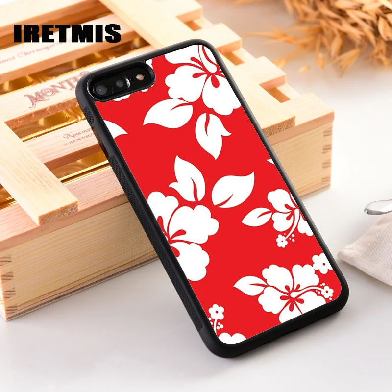 Iretmis Rubber Silicone Phone Cover Case For iPhone 6 6S 7 8 PLUS X XS XR 11 Pro Max Hawaiian Hibiscus Pattern | Мобильные телефоны
