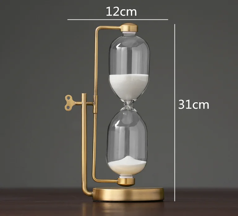 Креативные скандинавские золотые металлические стеклянные песочные часы, украшения, современные украшения для дома, аксессуары, миниатюрная Статуэтка для декора - Цвет: F