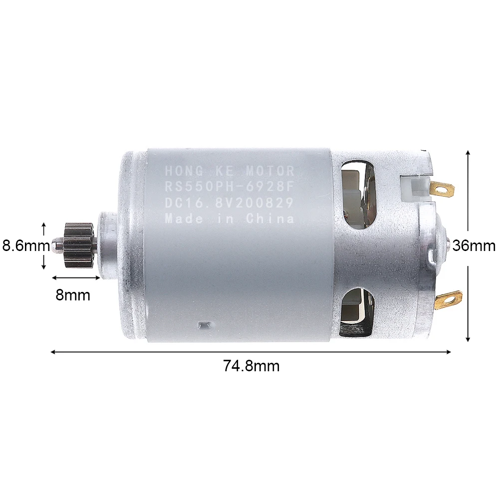 RS550 21V DC Motor 9/11/12/14 Teeth 10.8/12/14.4/16.8/25V Brushed Motor for Mini Logging Saw Chainsaw Power Tool Accessories