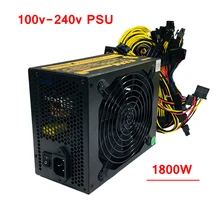 Mining Rig PC 1800W Power Supply Computer Asic Bitcoin Monero CryptoNote Miner ATX PSU 100-240v For RX470 480 570 6/8 GPU Card F