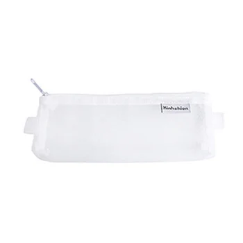 

New Transparent Grid Zipper Pen Bag Pencil Bag Case Brush Storage Bag for Grils Korean Student Stationery School Supplies