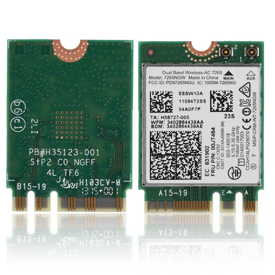 Сетевая карта для ноутбука Intel Двухдиапазонная Беспроводная-AC 7265 Двухдиапазонная беспроводная сетевая карта 867 м+ сетевая карта Bluetooth 4,0