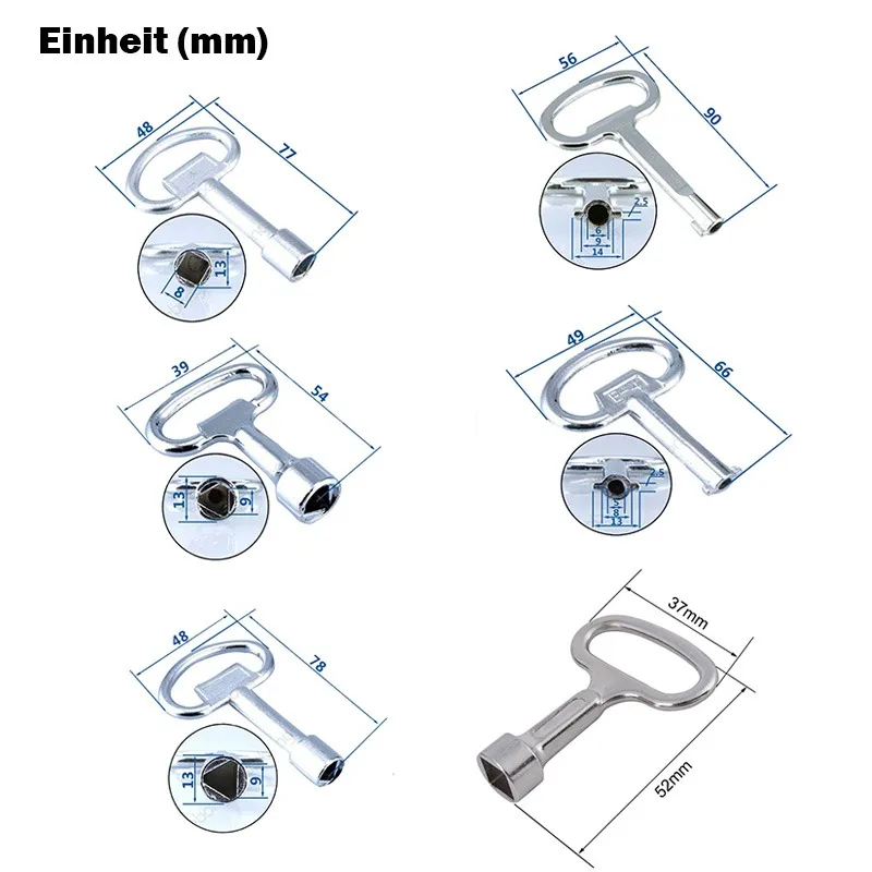 Description Picture 2 of item1PC Universal Key Multifunction Wrench Metro Trains Key Lock Elevator Door Key Electric Cabinet Keys For Triangular Panel Lock#