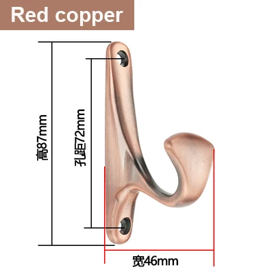 Бронзовый винтажный стиль настенный крючок с одним крюком вешалки органайзер для хранения петли подвесные для пальто шляпы полотенца ключи - Цвет: Red copper