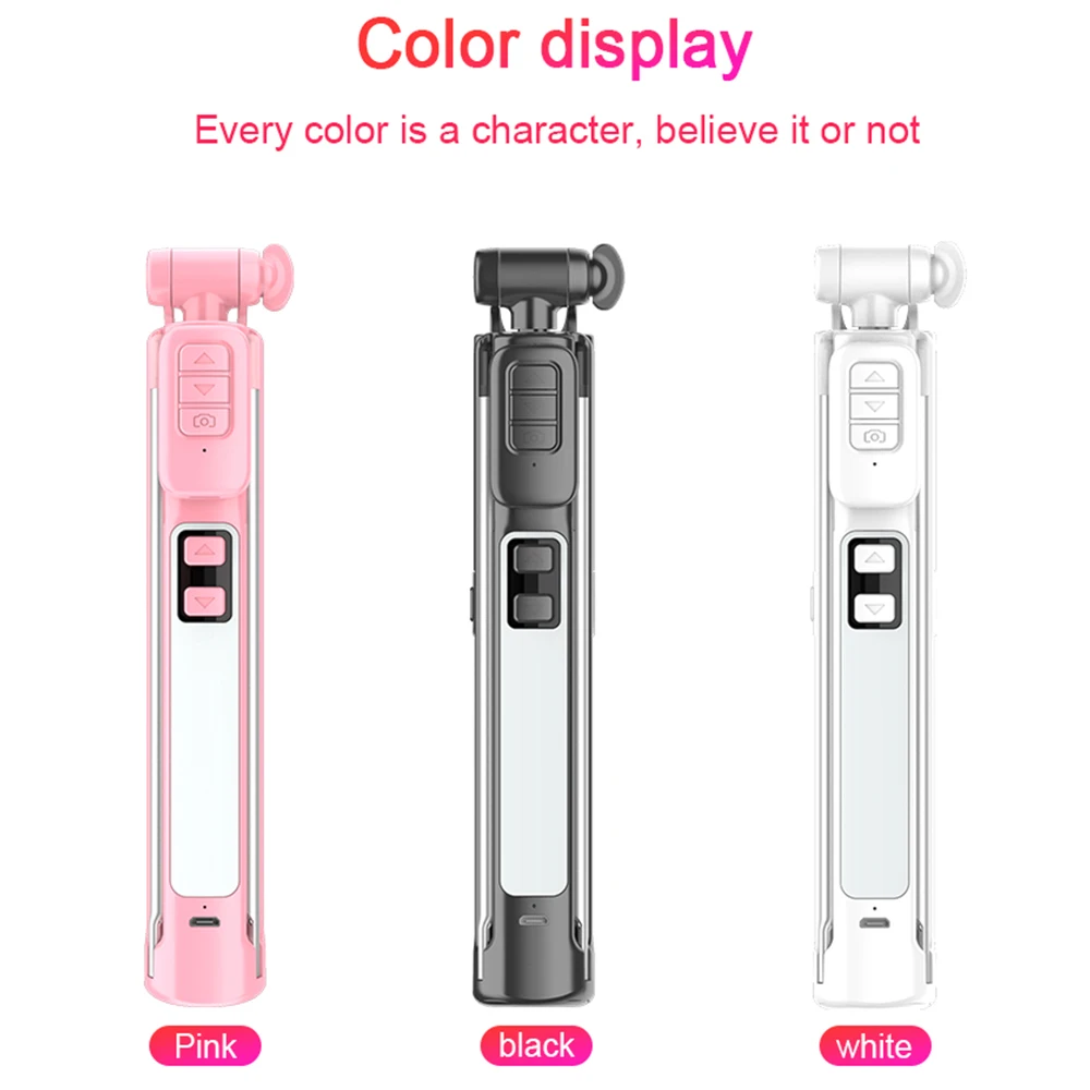 

Wireless Bluetooth Selfie Stick Mini Tripod with Remote Control For Mobile Phone Portable Monopod With Up and down fill light