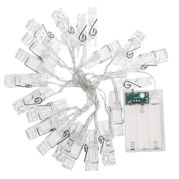 

3Meter Photo Clip Holder LED String Lights Battery Powered Christmas Party Wedding Decoration Fairy Lights,Warm White Light